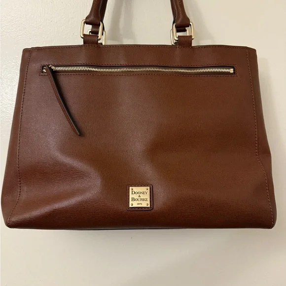 Dooney & Bourke Brown Leather Tote - Picture 1 of 16